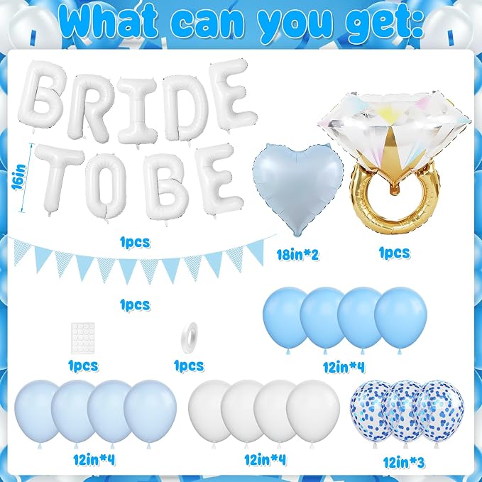 Blue White Bachelorette Party Decorations - Image 2