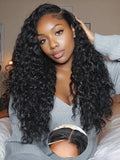 Julia Hair Loose Curly Wave Glueless Wigs Human Hair 7x5 HD Lace Closure Bye Bye Knots Mixed Curls Wig with Invisi Drawstring Pre Plucked Pre Bleached Put on and Go Beginner Friendly 22 Inch