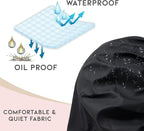 Reusable Oil Proof Nightcap, Protective Hair Bonnet and Shower Cap, Leakproof, Oilproof, and Waterproof, Black, Now 2 Sizes!