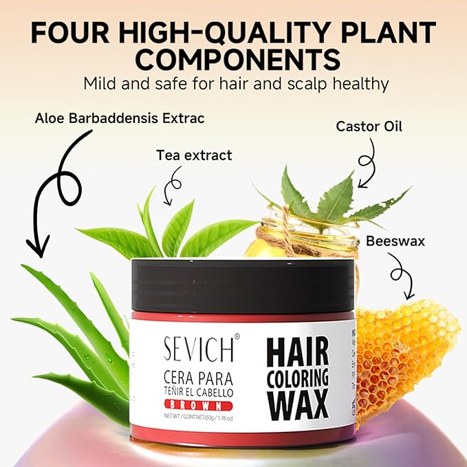 SEVICH Temporary Hair Color Wax Red for Kids Women Men,Natural Instant Hair Wax Color,Premium Non Greasy,Easy to Wash,Travel Size,Perfect for Halloween, Children's Day,Cosplay & Parties,50g