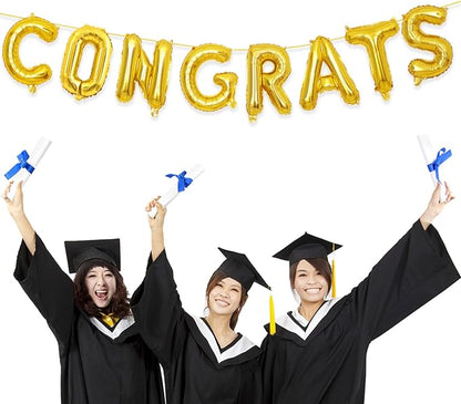 2 Set 16Pcs Gold Congrats Letter Balloons 16in Balloon Foil Letter Decorations - Image 6