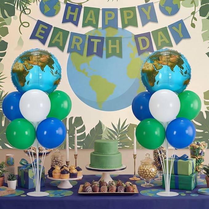 Gejoy 4 Set 40'' Globe Balloon Centerpieces Stands Kit- 22 Inch Earth Planet - Image 5