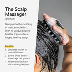 TOOLETRIES Scalp Scrubber & Hook - Silicone Exfoliating Hair Scrubber for Men, Bath & Shower Accessories - Features Silicone-Grip Technology, Removable & Reusable