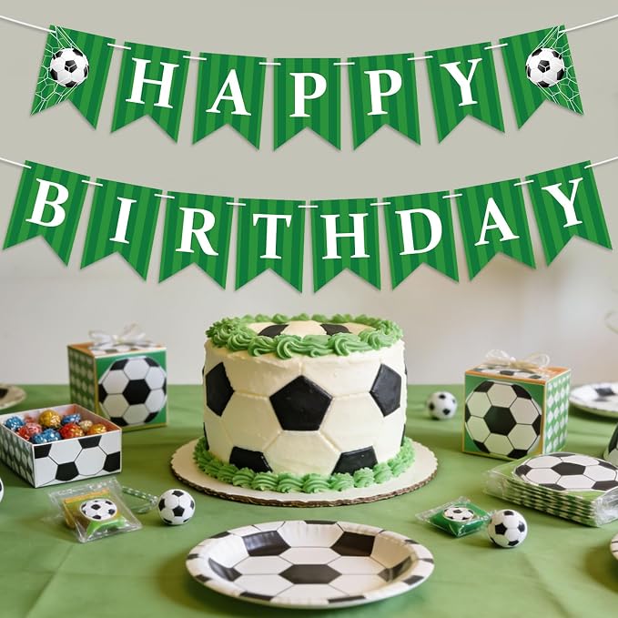Soccer Happy Birthday Banner Birthday Party Decoration Soccer Party Banner - Image 4