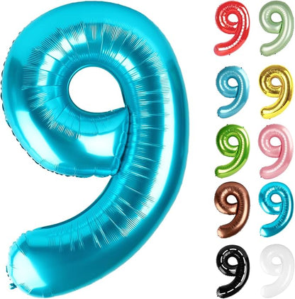 Light Blue Number 9 Balloon 40 Inch by IWERP