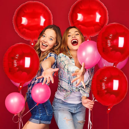 20 Pcs Red Round Shaped Balloons, 18 Inch Round Foil Balloon, Giant Round Mylar - Image 7