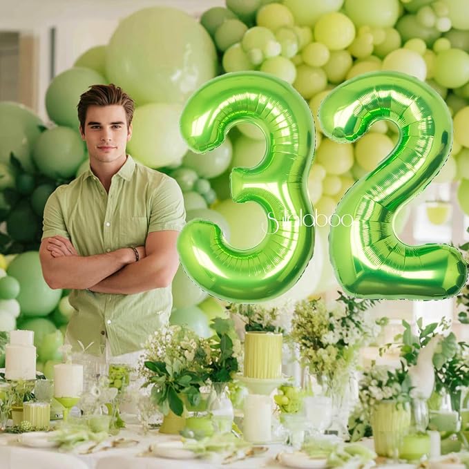 40 Inch Green Number 32 Balloon Lime Big Large Helium Number 0-9 | Giant - Image 3