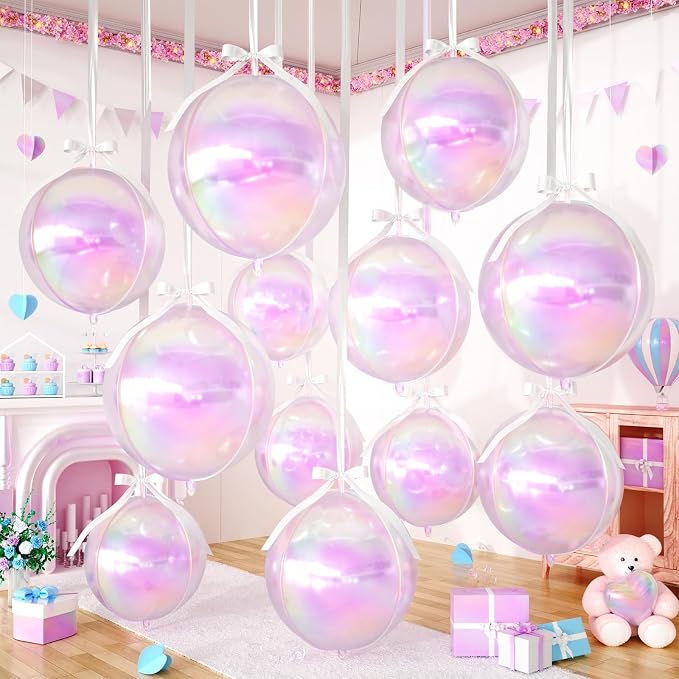 Iridescent Round Foil Balloons, Hanging Ceiling Balloons by FEYG