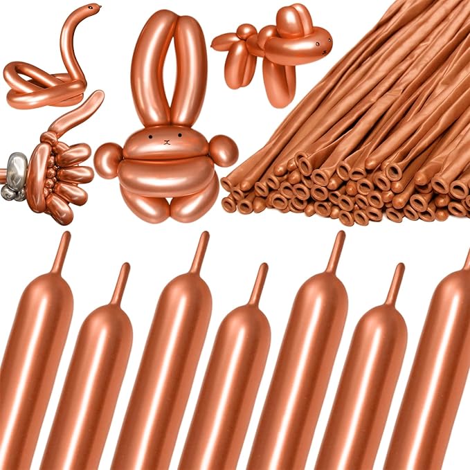 260 Metallic Champagne Gold Long Balloons by Kawkalsh
