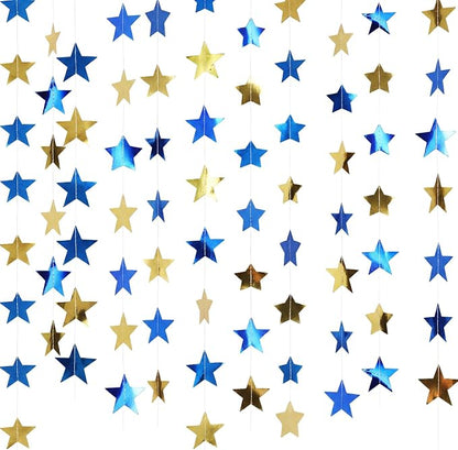 Spakon 65 Feet Glitter Star Shaped Paper Garland Banner Hanging Decoration Star by Aranorun