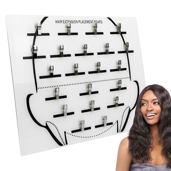Hair Extension Board - Acrylic Time Saving Separator, Wig Sectioning Display Plate, Braiding Hair Separator hanger, Secure Clip Hanger Design | Professional Grafting Tool for Hairpieces Home Salon Use