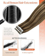 Sunny Hair Tape in Hair Extensions Human Hair 18 Inch Hair Extensions Real Human Hair Tape in Extensions for Women Medium Brown Highlights Caramel Blonde Remy Hair Straight Skin Weft 40pcs 100g