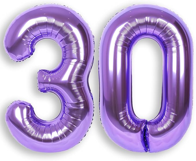 RainbowQ Purple 30 Balloon Number 40 Inch 0-40 Foil Large Balloons | Big Mylar by RainbowQParty