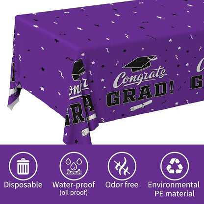 Graduation Party Decorations, Gongrats Grad Tablecover - Image 2