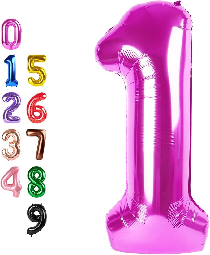 Number Balloons 1 Balloon Hot Pink by Enyeopd