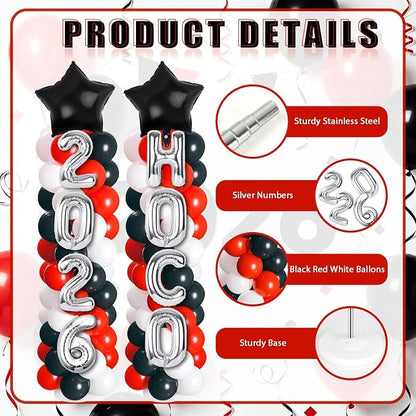 2 Sets Homecoming 2026 Balloon Column Stand Party Decorations Kits - Image 3