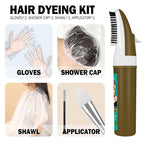 Brown Hair Dye,Hair Dye Shampoo for Women,Hair Color for Gray Hair Coverage Permanent,Comb Dyeing Champu Para CanasHair Dye 4 in 1 With Comb Herbal Natural Plant Hair Color Shampoo(Brown)