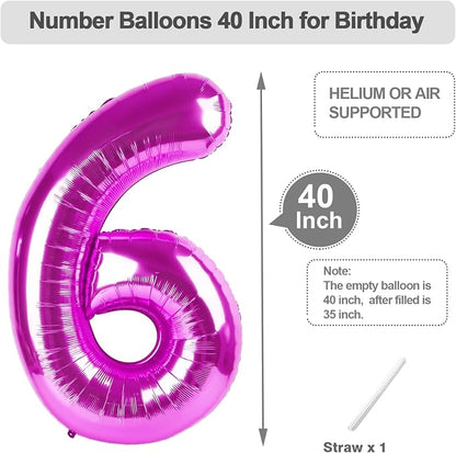 Number Balloons 40 Inch Rose Purple 5 Balloon - Image 5