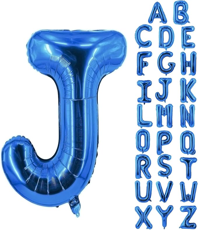Letter Balloons 40 Inch Blue Giant Alphabet Balloons Letter J | Foil Mylar Big by YUNSHANGMO