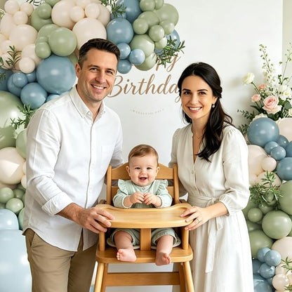 Sage Green Dusty Blue Balloons Arch Kit - Image 7