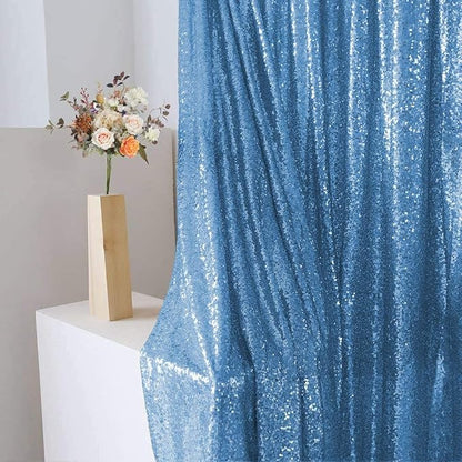 Baby Blue Sequin Backdrop Curtains 4 Pcs 2ftx8ft Glitter Shimmer Fabric | - Image 6
