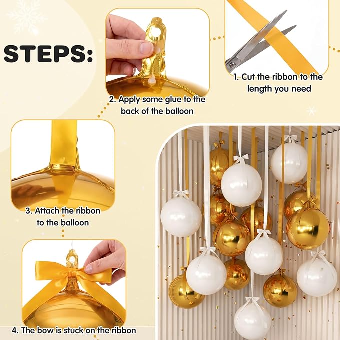Jenaai 30 Set Graduation Foil Balloons Bulk 22 Inch 4d White and Gold Metallic - Image 3