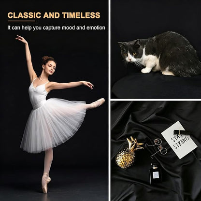 10 x 8 FT Black Backdrop for Photography, Polyester Fabric Background | Pure - Image 3