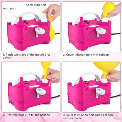 IDAODAN Electric Air Balloon Pump Portable Dual Nozzle 110V 600W Electric - Image 4