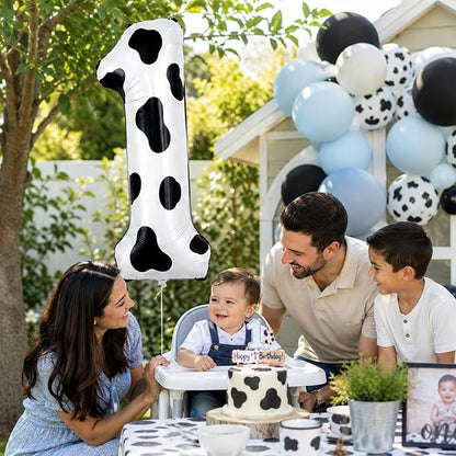 Cow Print Number Balloons 6, 40inch Large Farm Digital 6 Foil Helium Balloon - Image 3
