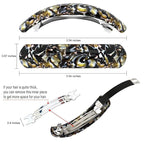Large Hair Barrettes for Women Fine Thick Hair, French Barrette Hair Clips Ponytail Clamps Clasp Stylish Hair Accessories- 3Pcs (Black, Brown, Green)