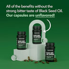 Cold Pressed Black Seed Oil Liquid Capsules with Green Tea Extract for Energy and Digestive Health Support - 60 Count - Nigella Sativa Supplement - Unflavored, Vegan, Non-GMO - 1 Month Supply