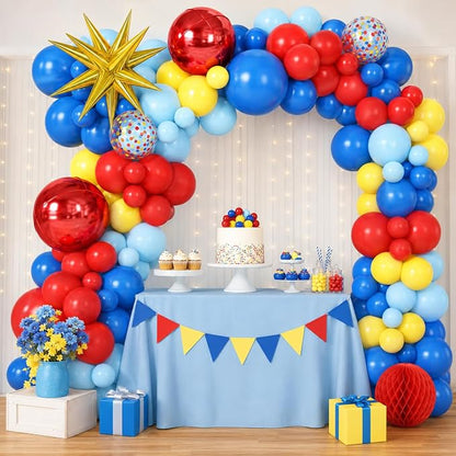 Red Blue Yellow Balloon Arch Garland Kit - Image 8