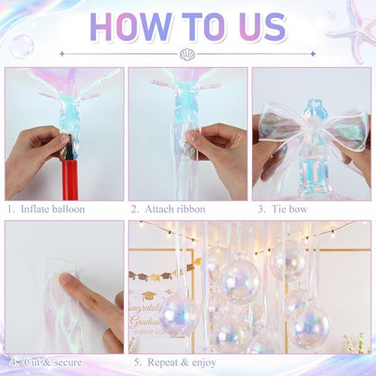 20 Pcs Metallic Iridescent Foil Balloons Giant 22 Inch 4d Round Metallic - Image 5