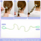 4 Pcs Spiral Hair Ties for Women & Girls, Rip Tie Hair Ties for Longhair, Elastic Braided Ponytail Holder, Tangle-Free, Effortless Styling for Gym, Running, Cycling, Surfing, Sports, Bright Color
