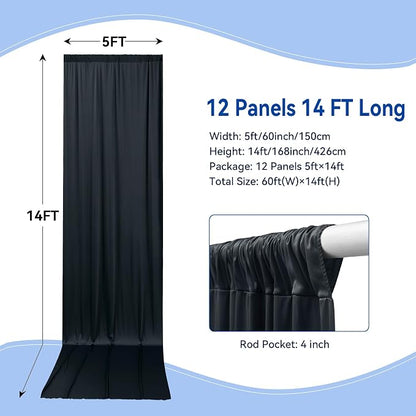 60×14ft Wrinkle Free Black Backdrop Curtain - Image 4