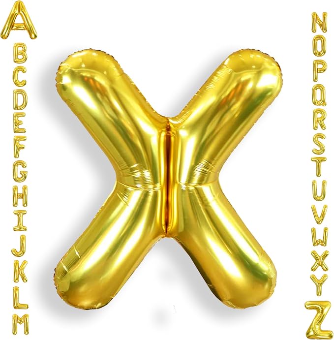 AULE 40 Inch Gold X Balloon Letter Foil A-Z Birthday Big Alphabet | Birthday by AULE