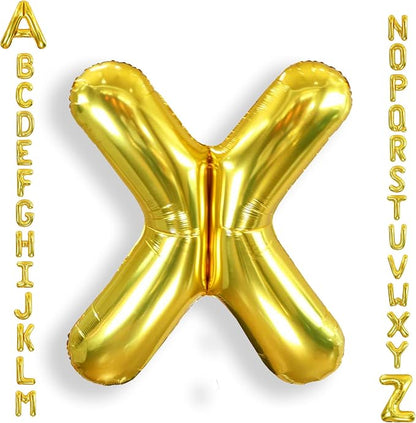 AULE 40 Inch Gold X Balloon Letter Foil A-Z Birthday Big Alphabet | Birthday by AULE