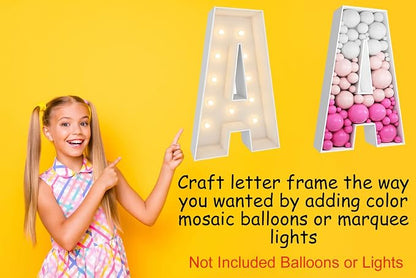 3FT Tall Mosaic Balloon Frame Letters Big Marquee Light Up Letters DIY Kit - Image 5