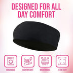 Styla Hair Headbands for Women Stretch Fashion Head Bands 10 Pack Non-Slip Head Wraps Great for Spa, Sports, Yoga, Pilates, Running, Gym Headband, Workouts (Black)