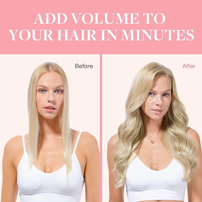 GOO GOO Clip in Hair Extensions Real Human Hair, Remy Human Hair Extensions Clip ins for Women, Natural Human Hair, 20inch 120g 7Pcs, 60A Platinum Blonde