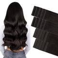 GOO GOO Invisi Edge Tape in Hair Extensions Human Hair, 2 Dark Brown 10pcs injected with 10pcs classical tape ins, 24inch 50g, Virgin Remy Hair, Natural Look