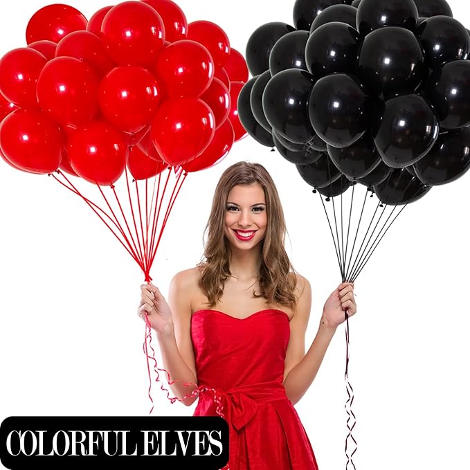 Black 12 Inch 100 Pcs Latex Balloons Helium Thicken Balloons Party Decorations - Image 4