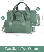 Gym Bag for Women Girls with Shoe Compartment & Wet Pocket - Duffle Bag for Travel Sports Fitness Workout Athletic, 19"-Medium, Olive Green