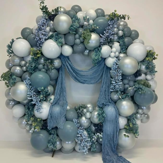 Awenztech 110pcs Slate Blue Balloon Arch Garland Kit 18 12 10 5 inch | Baby - Image 8