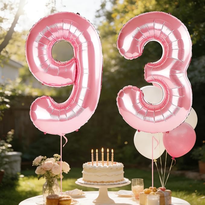 40 Inch Number 93 Balloons for 93rd Birthday Party Decorations, 0-100 Jewelry - Image 3