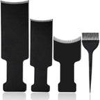 Mudder 4 Pcs Balayage Highlighting Board and Brush Kit 1 Hair Dye Brush and 3 Balayage Highlighting Board with Teeth Black Hair Dye Comb for Women Hairstylist Accessories