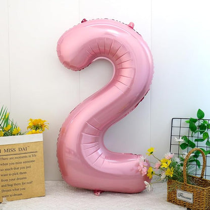 40 Inch Pink Number 2 Balloon, Giant Number Balloons, Birthday Decorations | - Image 2