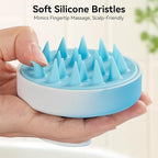 HEETA Scalp Massager Hair Growth, Soft Silicone Scalp Scrubber Shampoo Brush for Exfoliation, Dandruff Removal Head Massage Stress Relax, Wet & Dry Use for Thick Thin Curly Hair Care, Gradient Blue