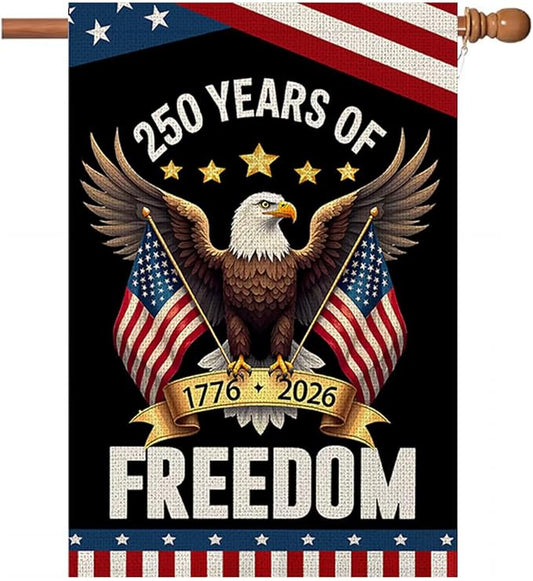 250 year anniversary Garden Flag, 250th birthday Freedom Patriotic Banner by WENWELLHOME