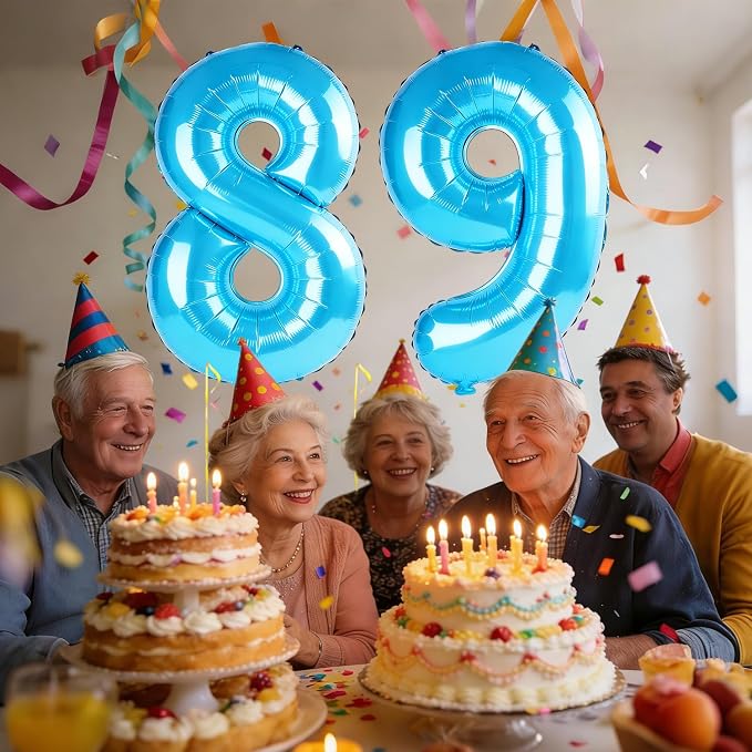40 Inch Number 89 Balloons for 89th Birthday Party Decorations, 0-100 Jewelry - Image 2